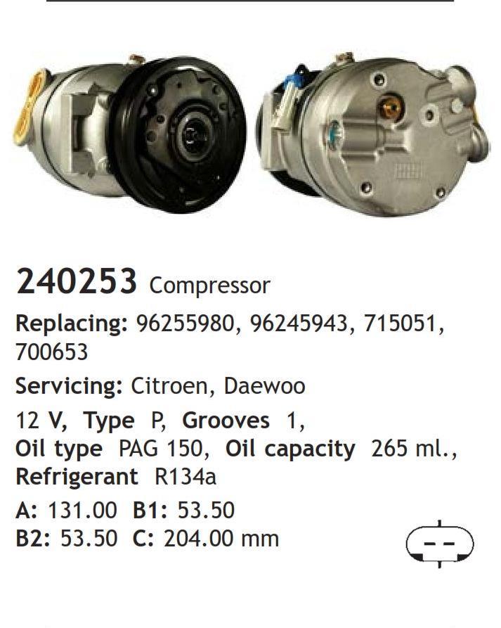 	240253 Compressor  Citroen Daewoo 	