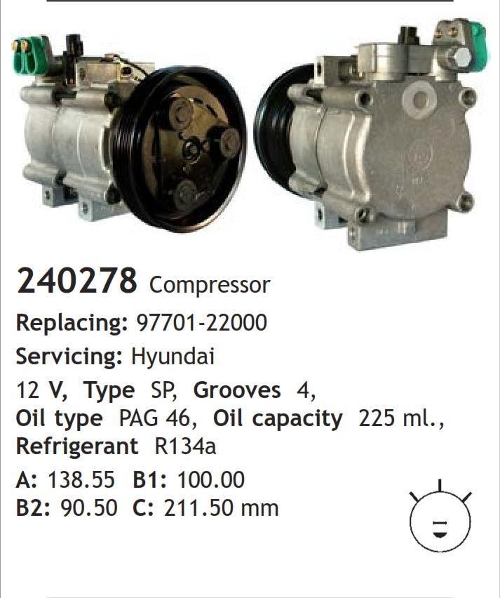 	240278 Compressor  Hyundai	