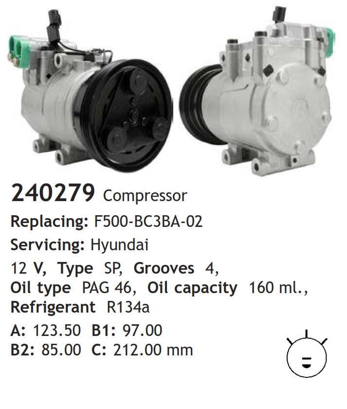	240279 Compressor  Hyundai	