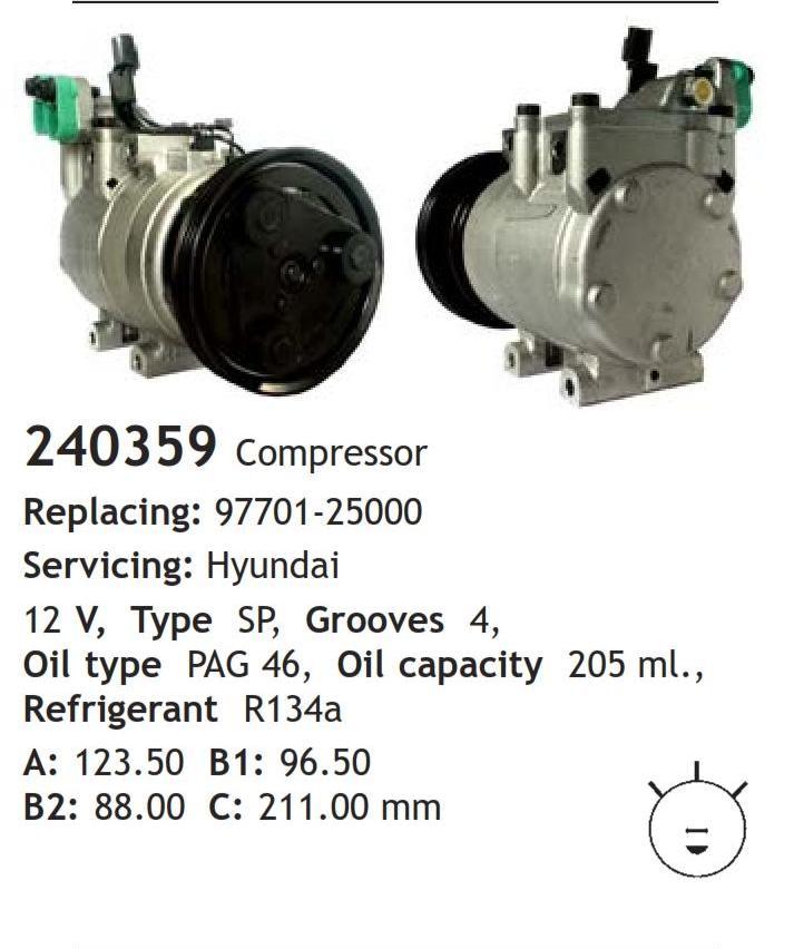 	240359 Compressor  Hyundai	
