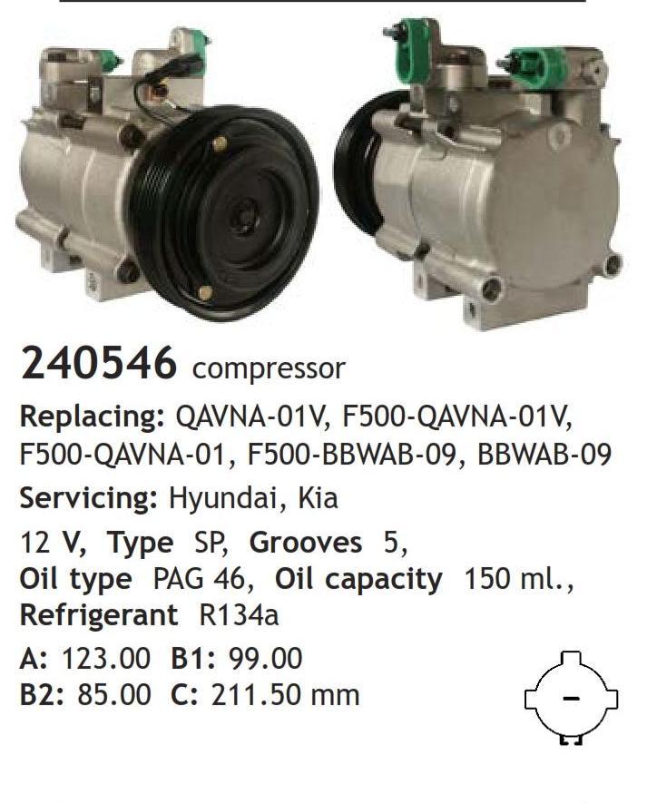 	240546 compressor  Hyundai Kia	