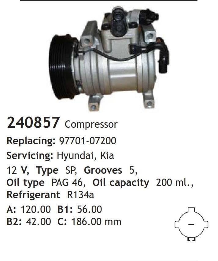 	240857 Compressor  Hyundai Kia	