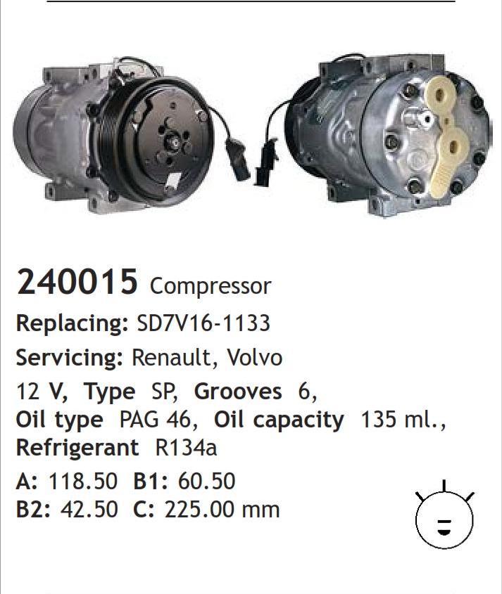 	240015 Compressor  Renault Volvo	