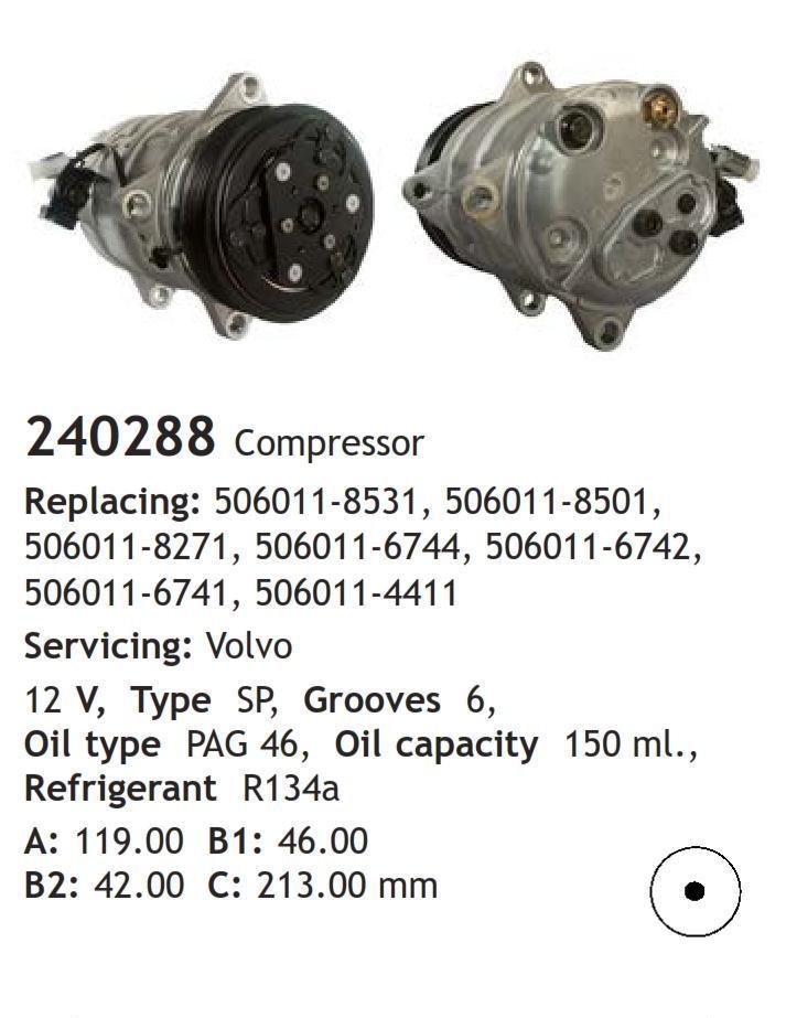 	240288 Compressor  Volvo	