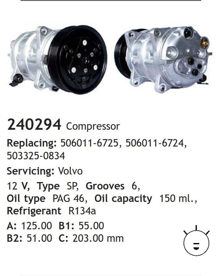 	240294 Compressor  Volvo	