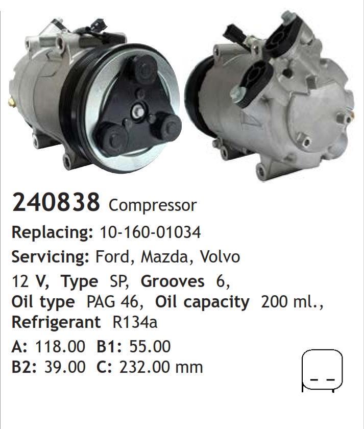 	240838 Compressor  Ford Mazda Volvo	